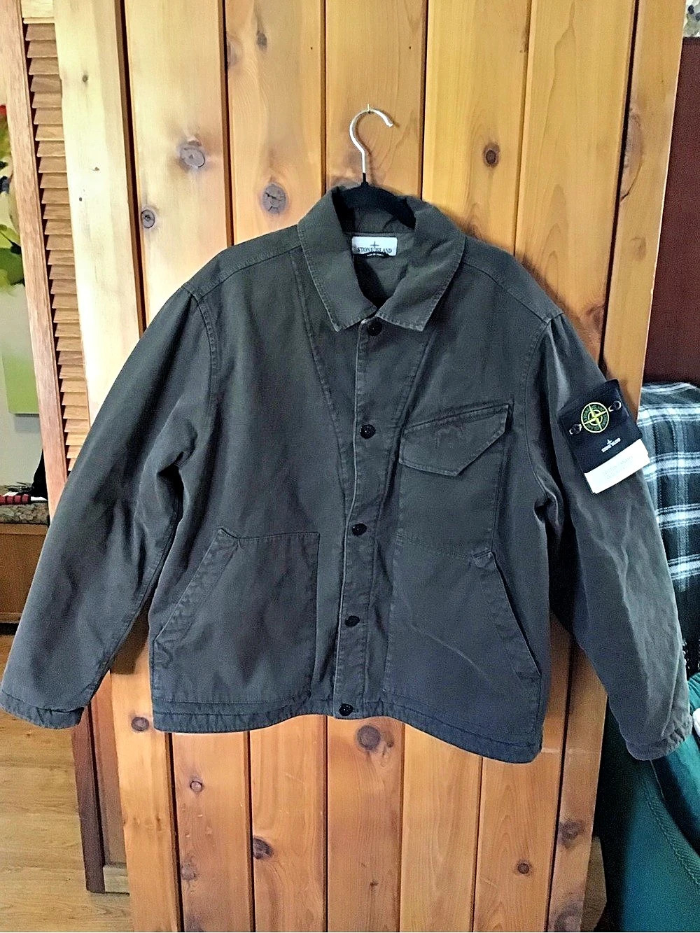 Stone Island Cotton Panama 'Old' Effect-TC Jacket Black XL new without tags